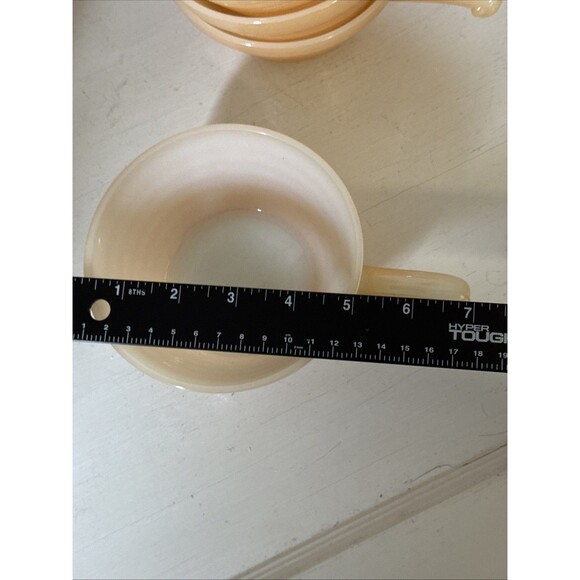 5 Vintage Fire King Lusterware Behive Ribbed Handled Soup Chili Bowls - Picture 8 of 8